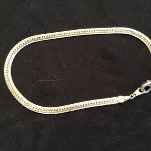 Silvertone Herringbone Bracelet 